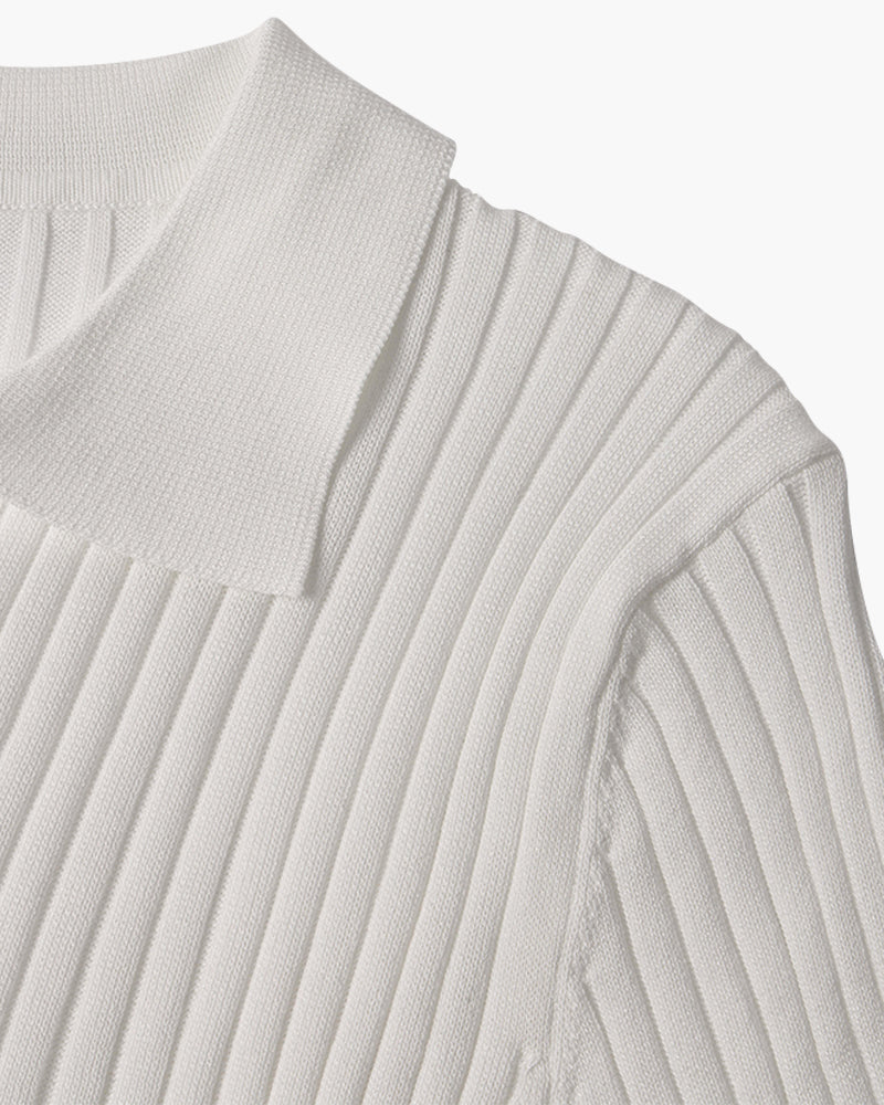 Newport Ribbed V-Neck Polo Shirt – view 8