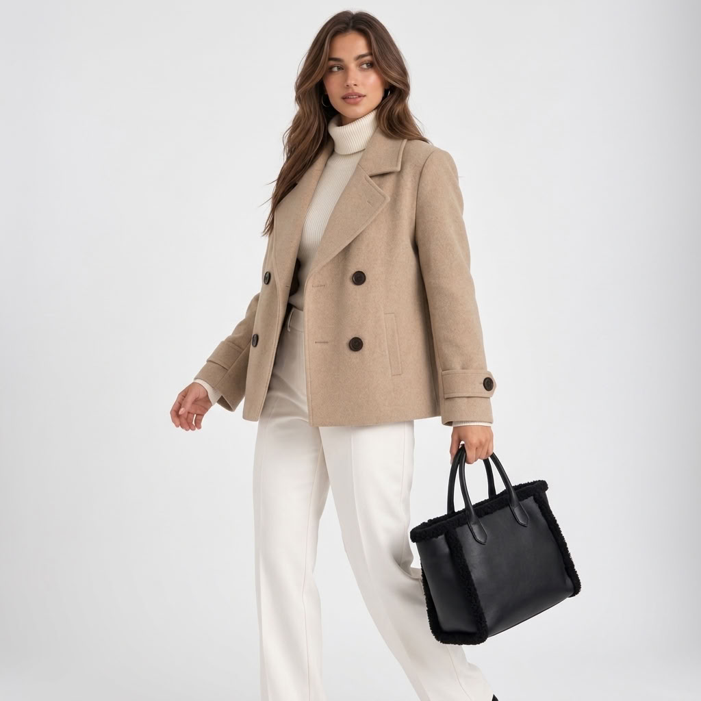 Nora Cropped Double-Breasted Coat – view 5