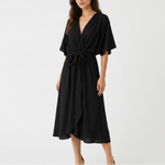 Octavia Wrap-Neck Tie-Waist Midi Dress – view 1