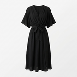 Octavia Wrap-Neck Tie-Waist Midi Dress – view 14