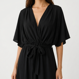 Octavia Wrap-Neck Tie-Waist Midi Dress – view 3