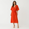 Octavia Wrap-Neck Tie-Waist Midi Dress – view 6