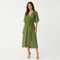 Octavia Wrap-Neck Tie-Waist Midi Dress – view 9