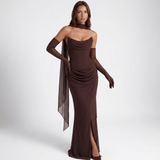 Paloma Cowl Neck Draped Maxi Dress – view 1