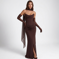 Lacey & Brooks | Paloma Cowl Neck Draped Maxi Dress