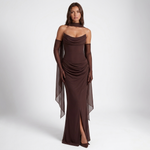 Paloma Cowl Neck Draped Maxi Dress – view 12