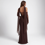 Paloma Cowl Neck Draped Maxi Dress – view 3
