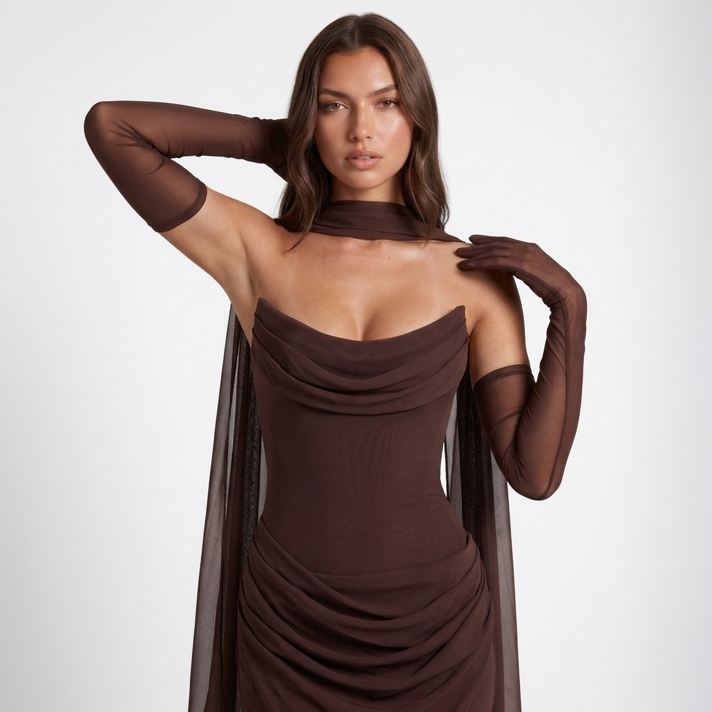 Paloma Cowl Neck Draped Maxi Dress – view 6