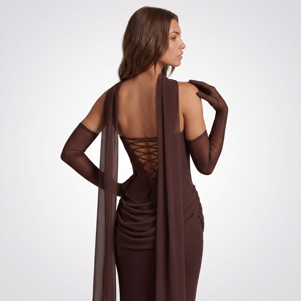 Paloma Cowl Neck Draped Maxi Dress – view 7
