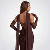 Paloma Cowl Neck Draped Maxi Dress – view 7