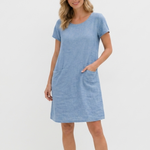 Phoebe Linen-Look Pocket Mini Dress – view 1