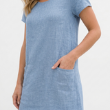 Phoebe Linen-Look Pocket Mini Dress – view 3