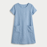 Phoebe Linen-Look Pocket Mini Dress – view 6