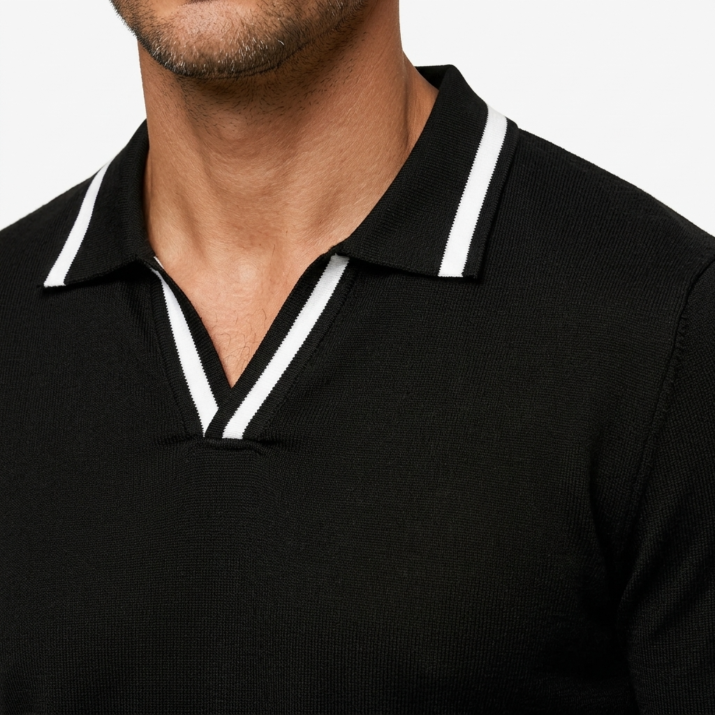 Portofino Contrast-Tipped Knit Polo – view 4