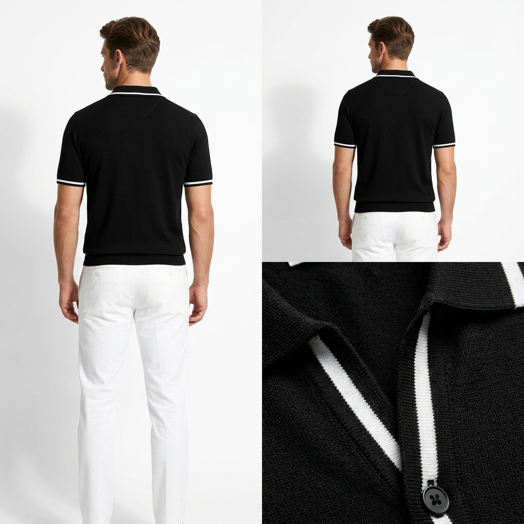 Portofino Contrast-Tipped Knit Polo – view 5