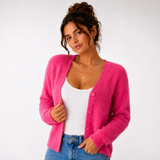 Priya Fluffy V-Neck Cardigan – view 1