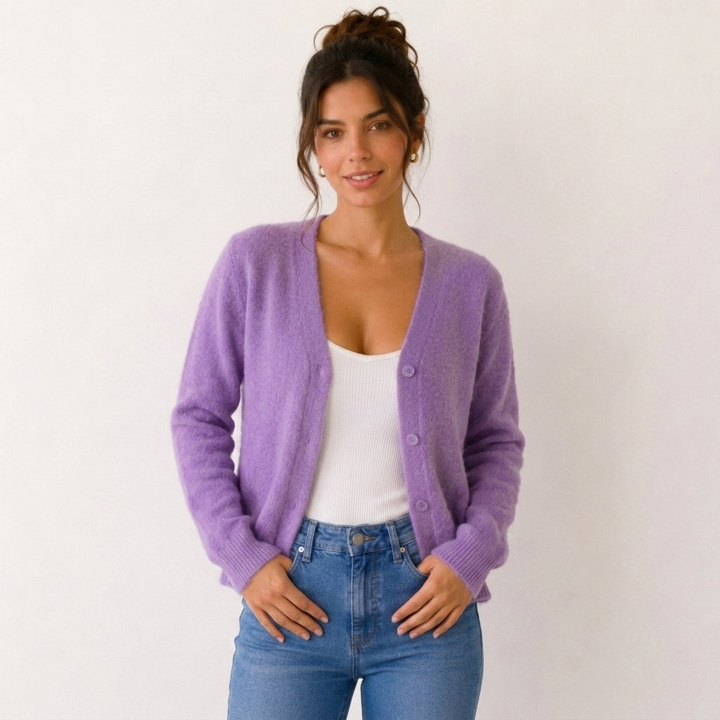 Priya Fluffy V-Neck Cardigan – view 15