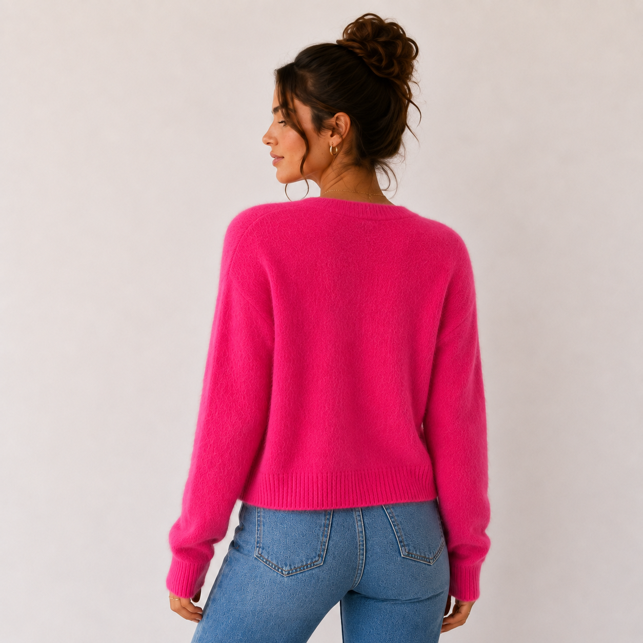 Priya Fluffy V-Neck Cardigan – view 3
