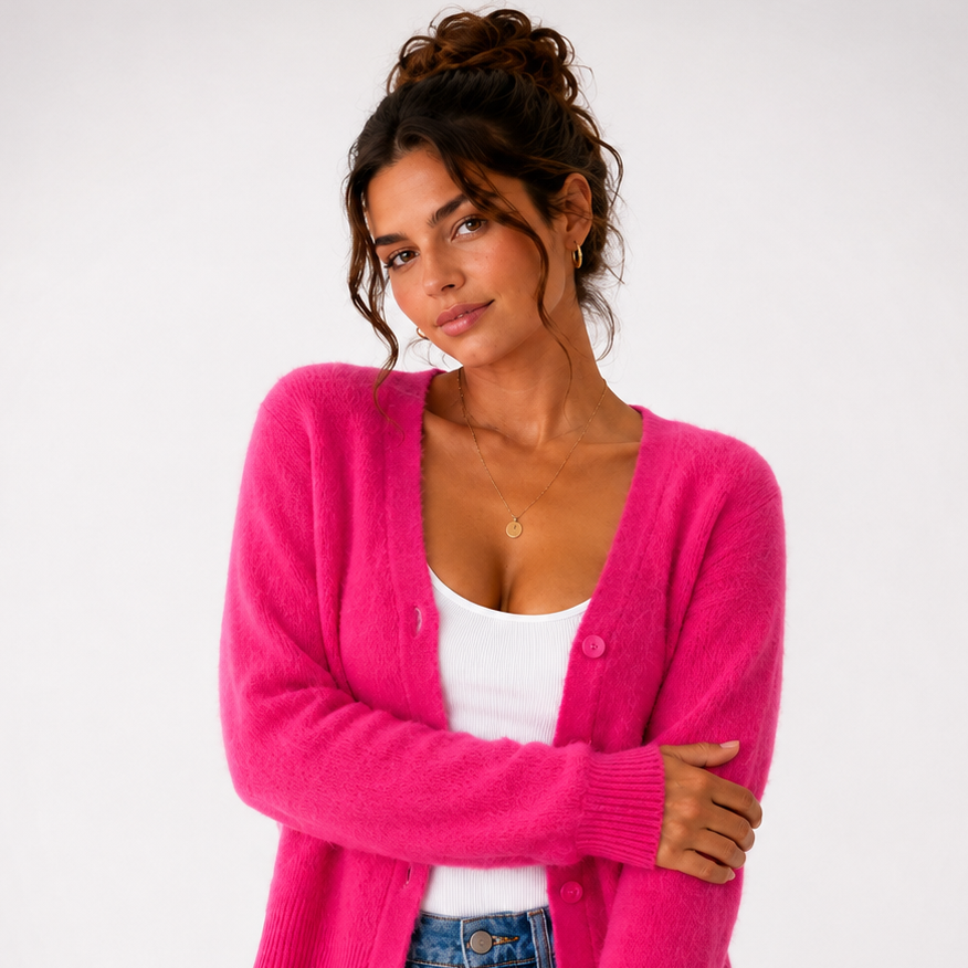 Priya Fluffy V-Neck Cardigan – view 7