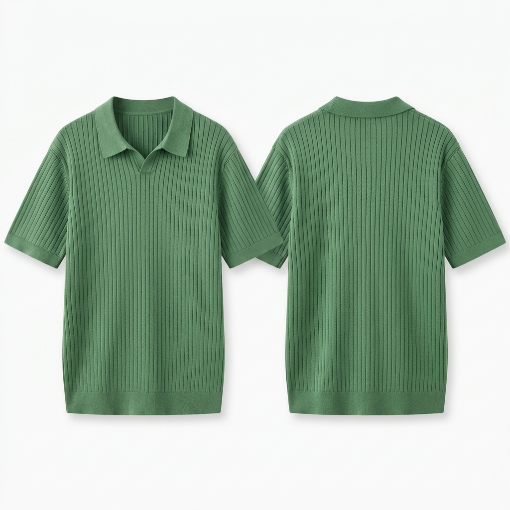 Quincy Ribbed Knit Polo Shirt – view 10