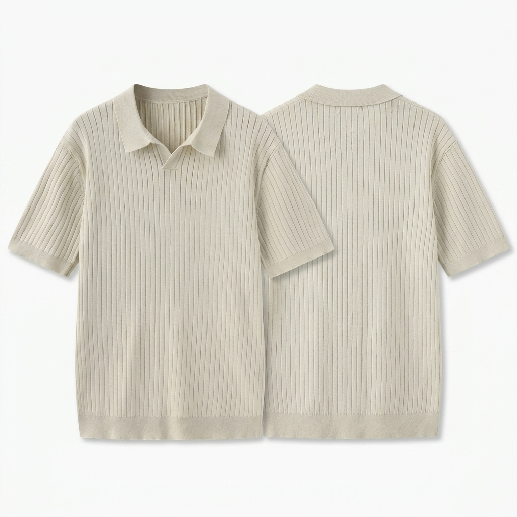 Quincy Ribbed Knit Polo Shirt – view 11