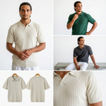 Quincy Ribbed Knit Polo Shirt – view 3