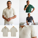 Quincy Ribbed Knit Polo Shirt – view 3