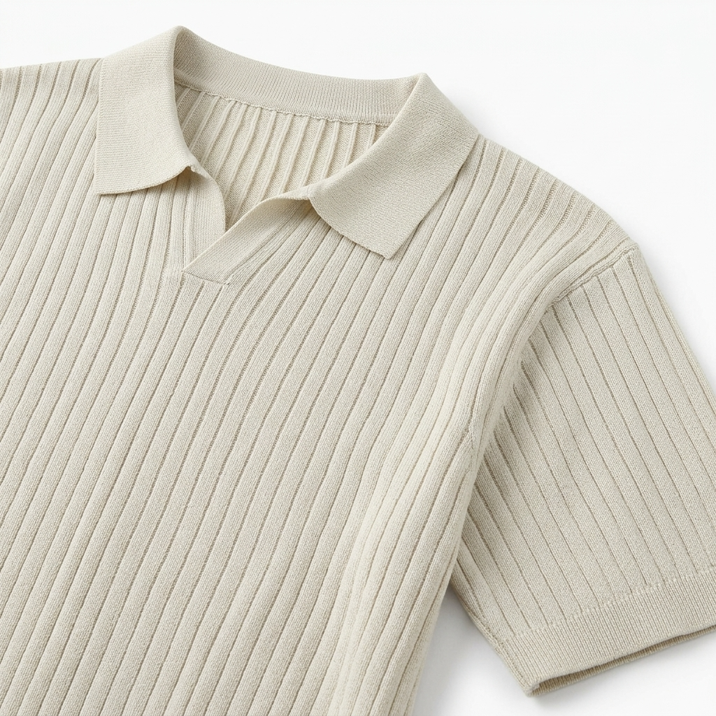 Quincy Ribbed Knit Polo Shirt – view 4