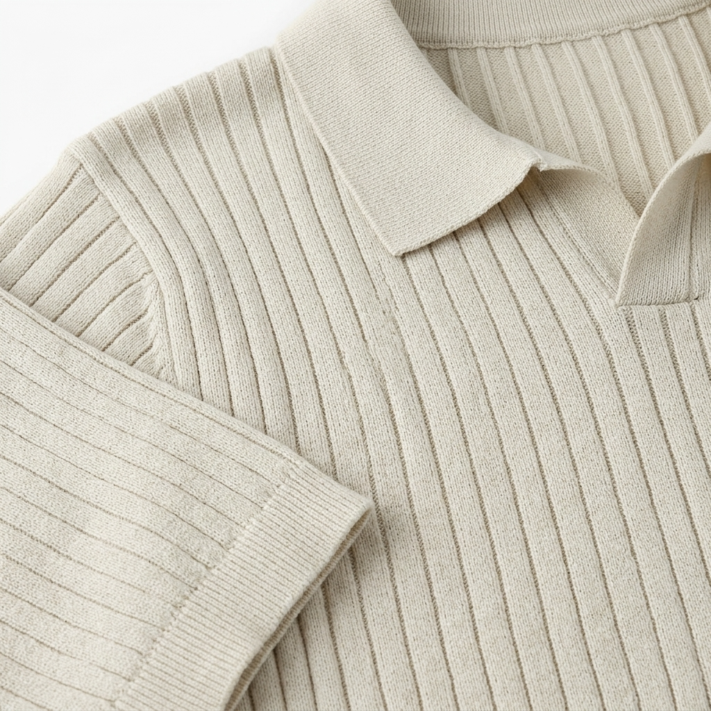 Quincy Ribbed Knit Polo Shirt – view 5