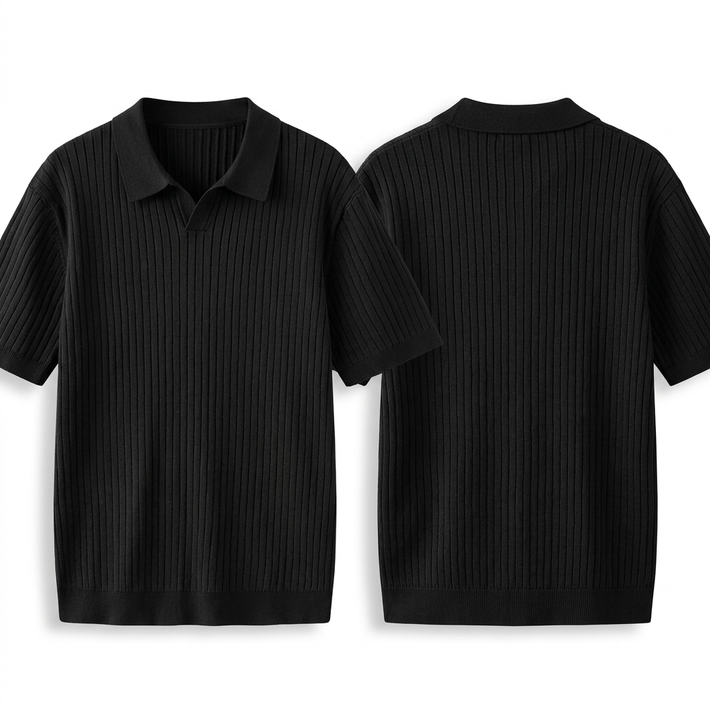 Quincy Ribbed Knit Polo Shirt – view 6