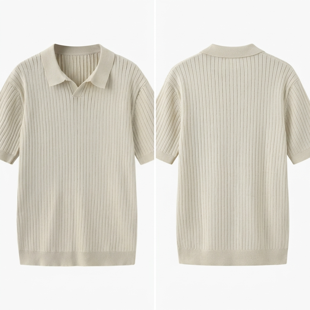 Quincy Ribbed Knit Polo Shirt – view 7