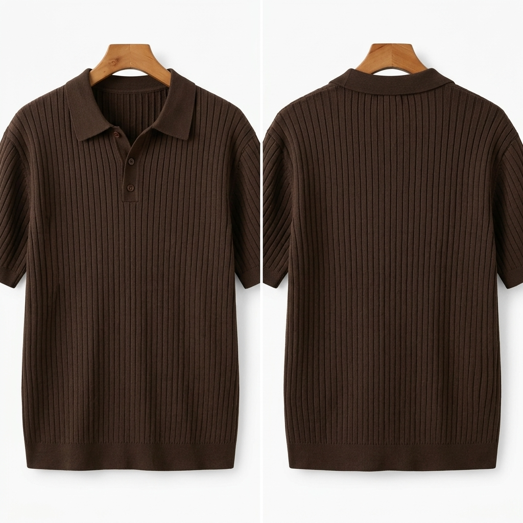 Quincy Ribbed Knit Polo Shirt – view 9