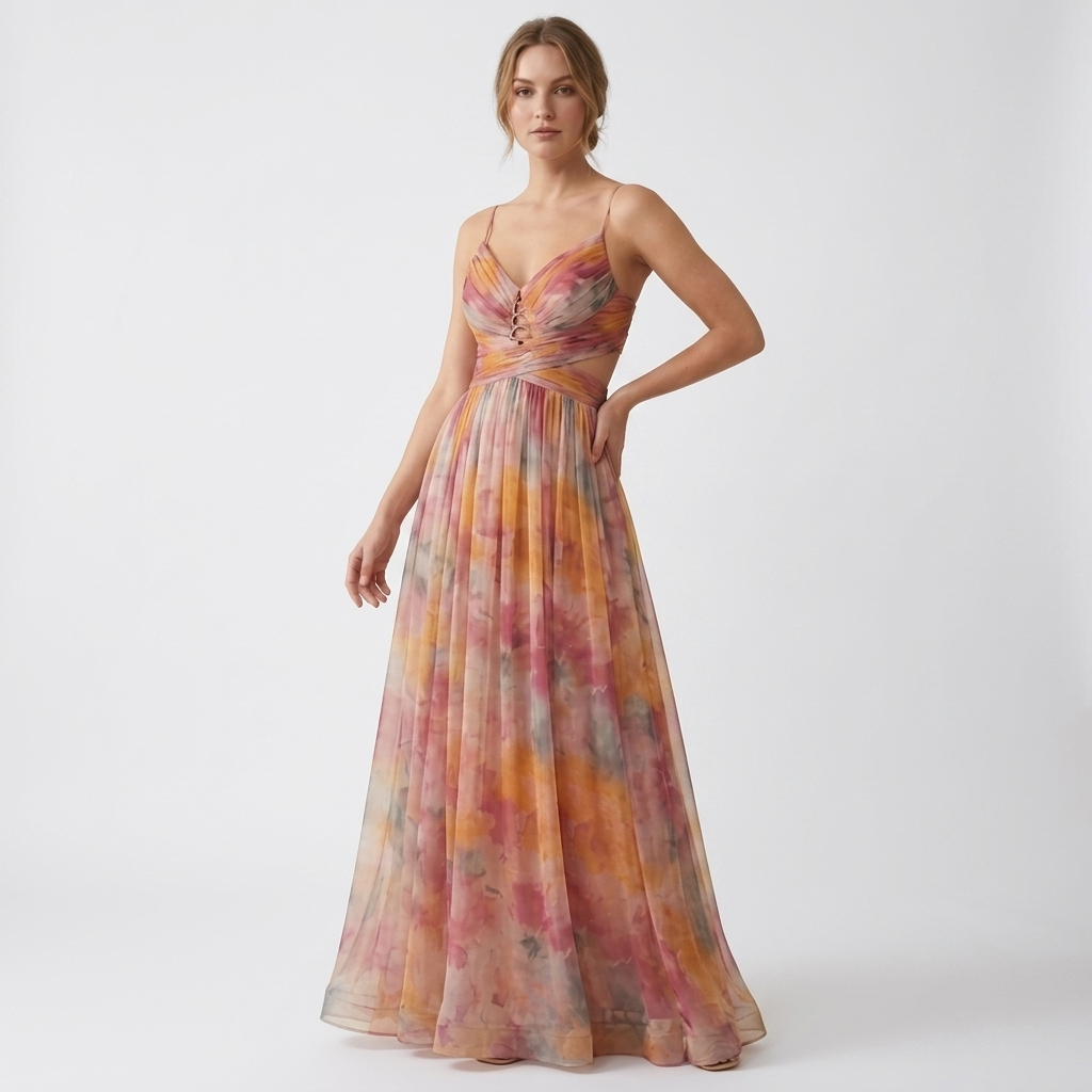 Raina Floral Open Back Maxi Dress – view 1
