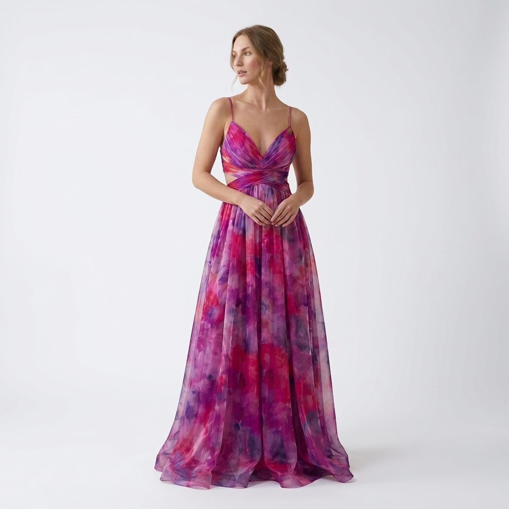 Raina Floral Open Back Maxi Dress – view 12