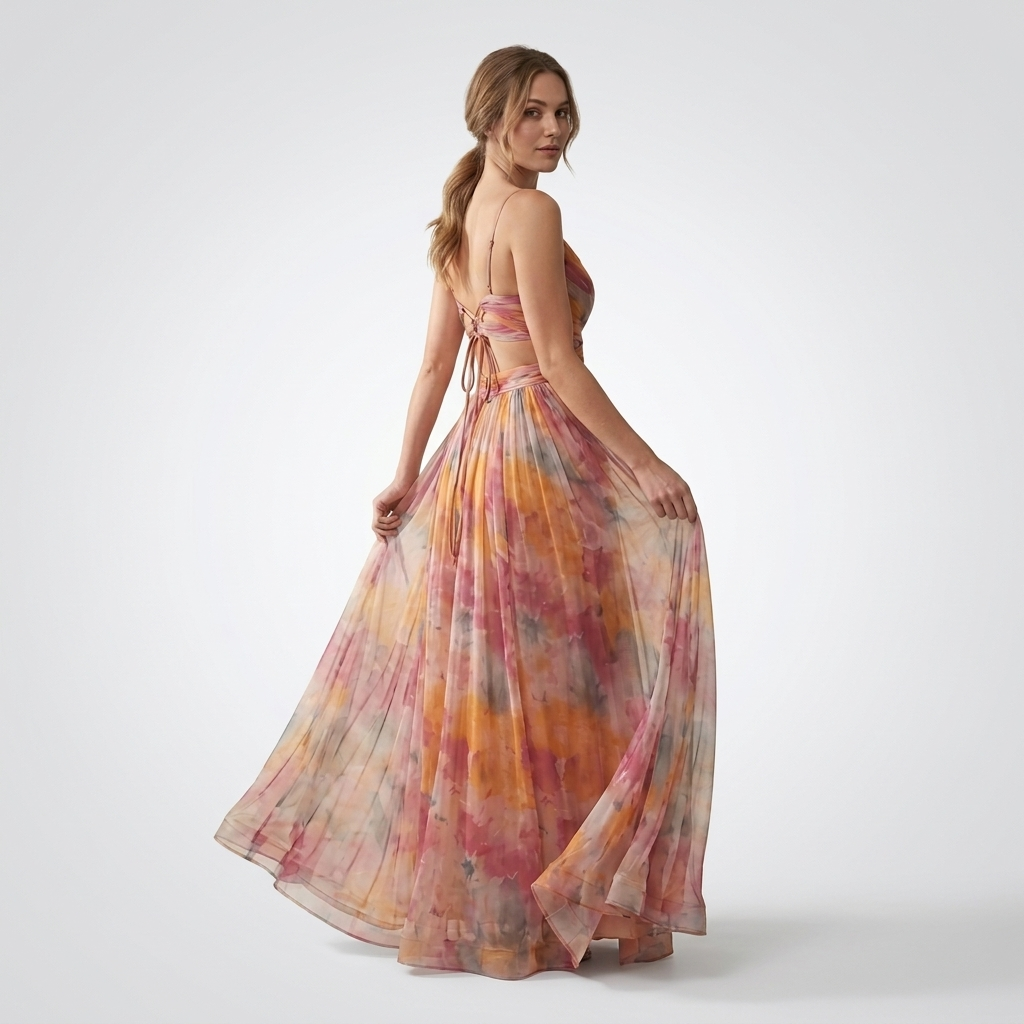 Raina Floral Open Back Maxi Dress – view 5