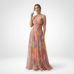 Raina Floral Open Back Maxi Dress – view 9