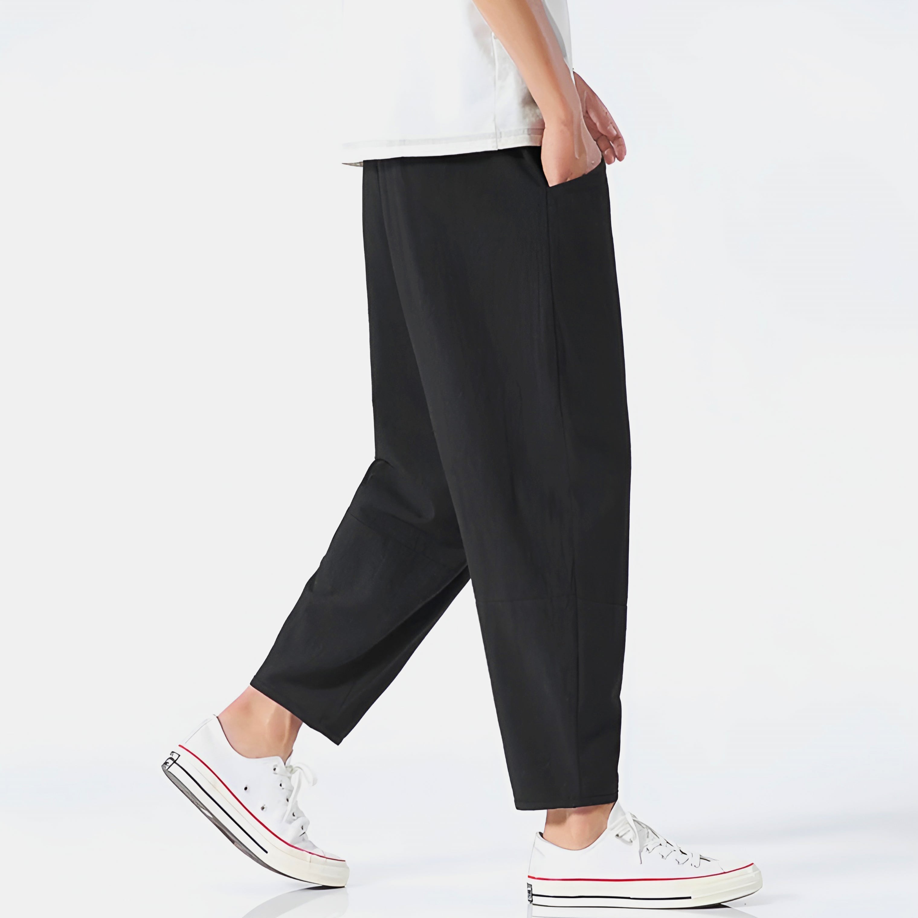 Raleigh Cropped Cotton-Linen Trousers – view 11