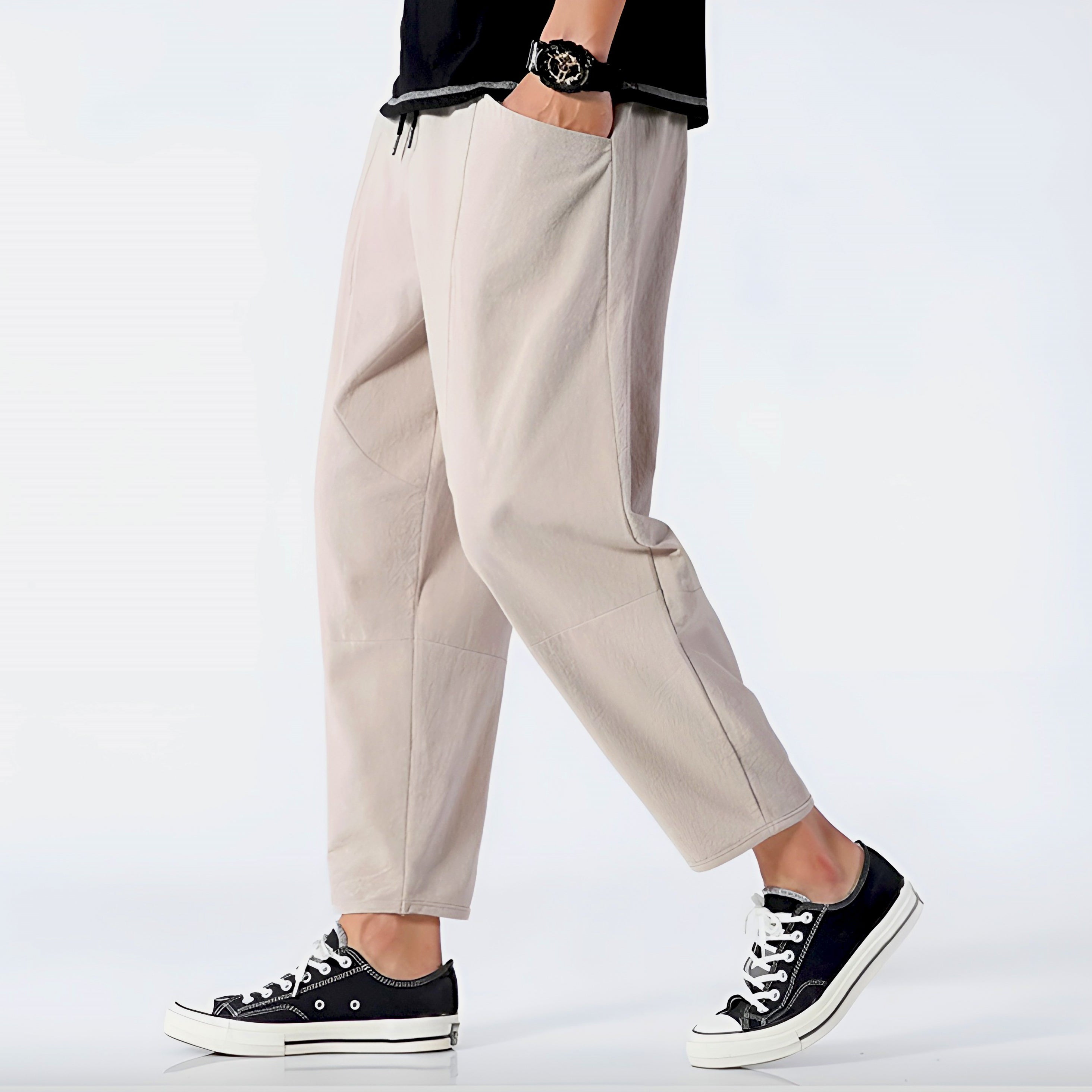 Raleigh Cropped Cotton-Linen Trousers – view 12