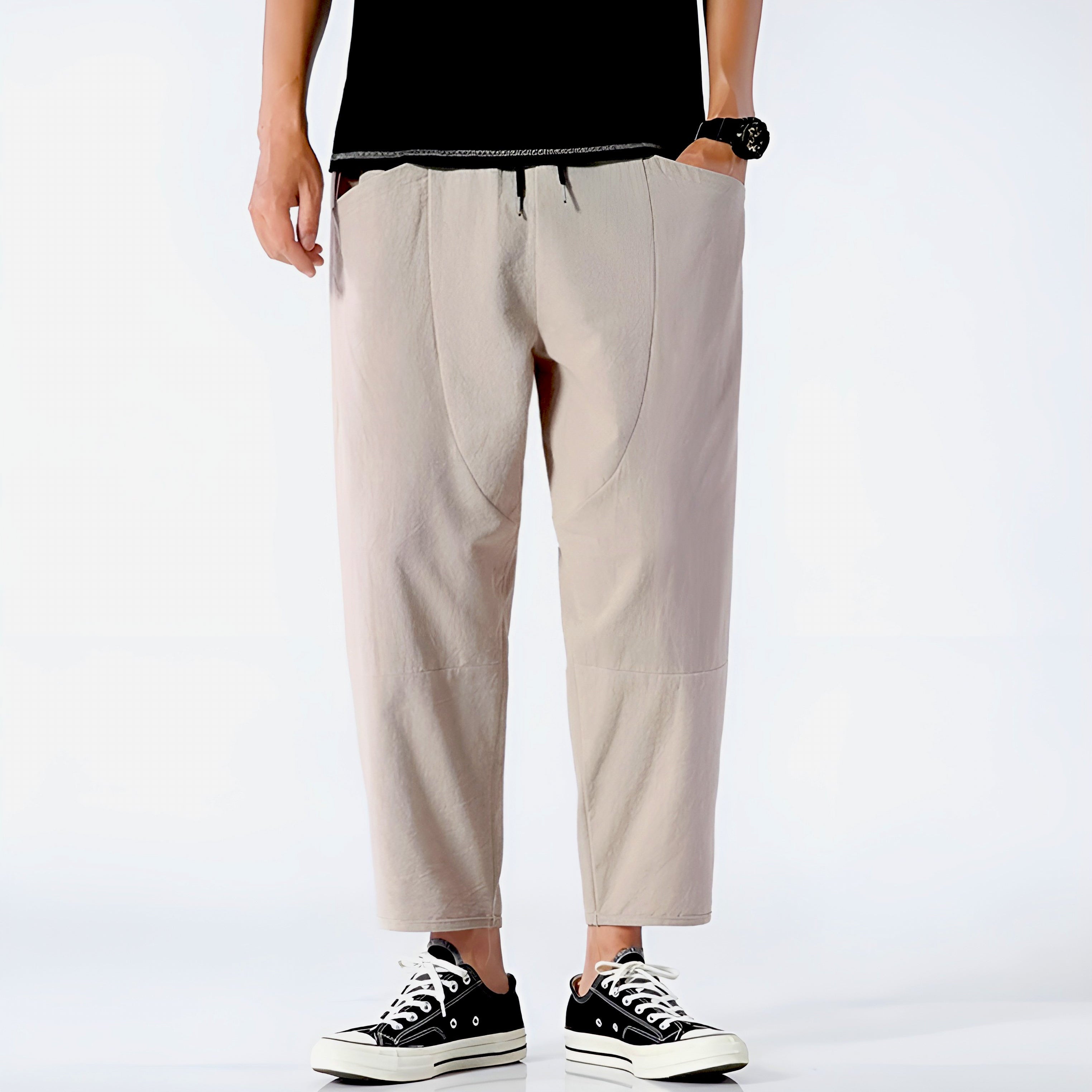 Raleigh Cropped Cotton-Linen Trousers – view 13