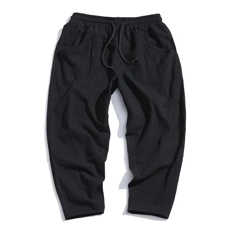 Raleigh Cropped Cotton-Linen Trousers – view 15
