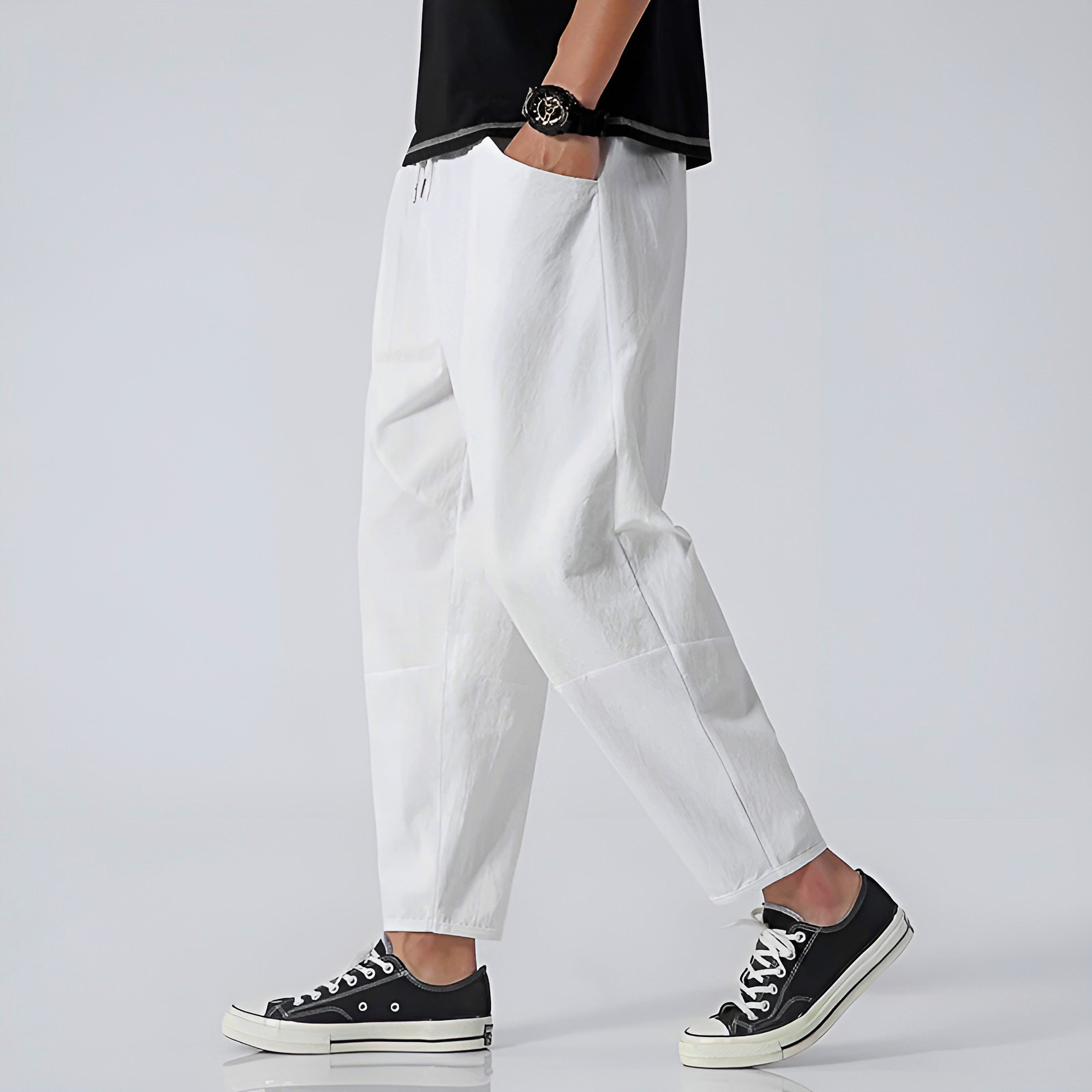 Raleigh Cropped Cotton-Linen Trousers – view 9