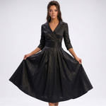 Romy Wrap Fit-and-Flare Midi Dress – view 1