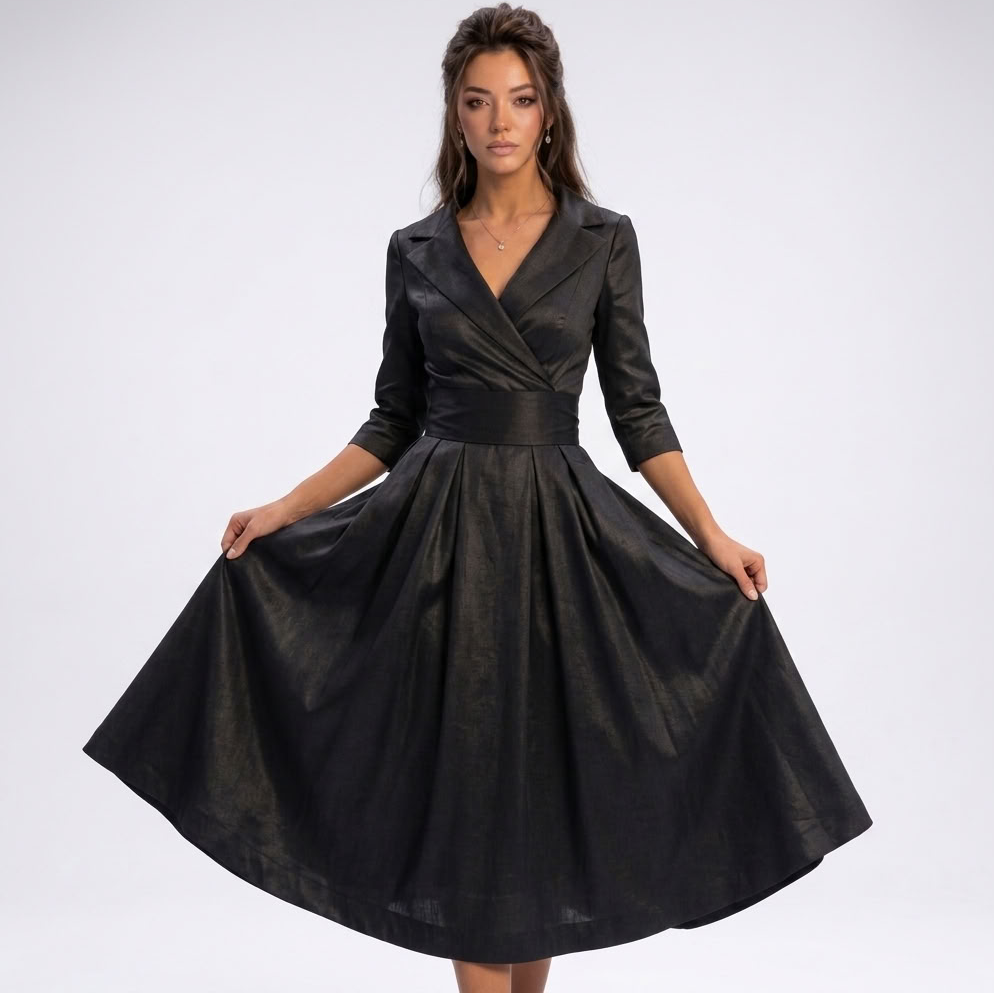 Romy Wrap Fit-and-Flare Midi Dress – view 1