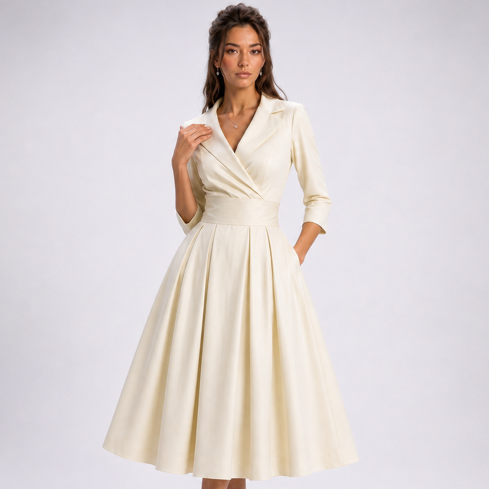 Romy Wrap Fit-and-Flare Midi Dress – view 10