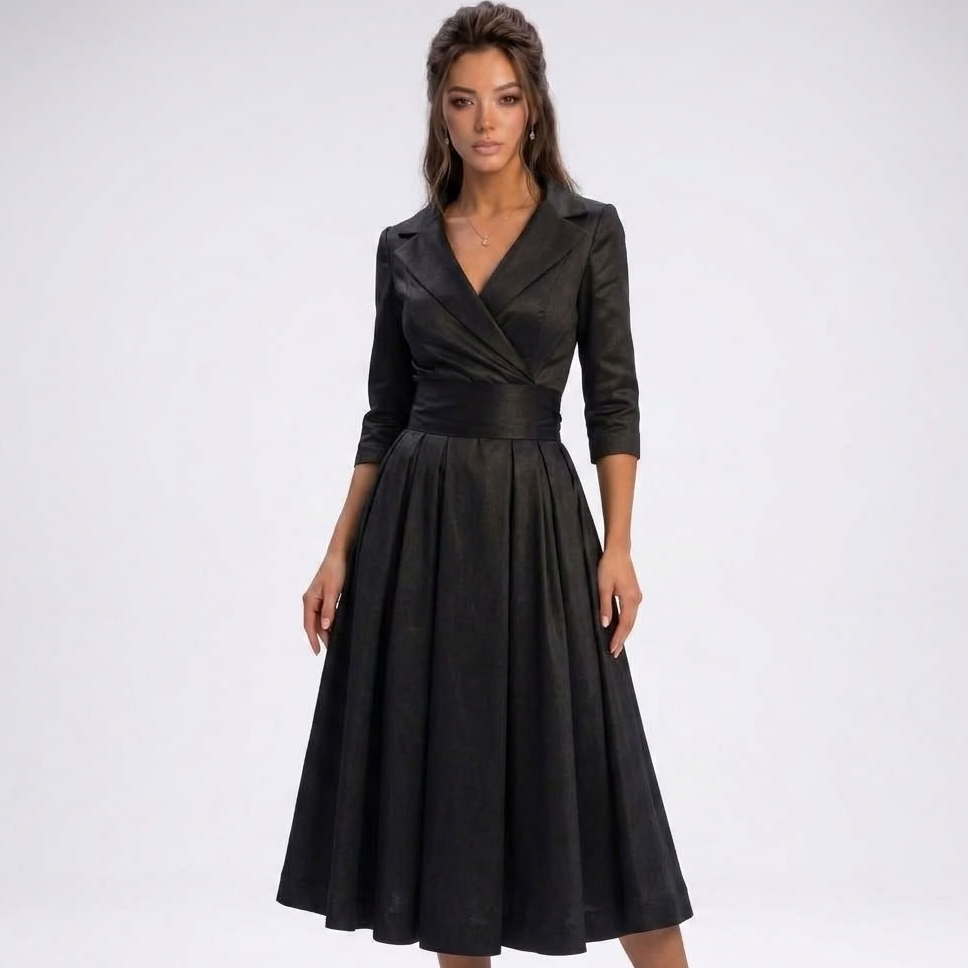 Romy Wrap Fit-and-Flare Midi Dress – view 7