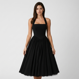 Rosalie Halter Flared Midi Dress – view 10