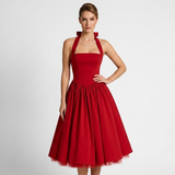Rosalie Halter Flared Midi Dress – view 8