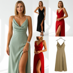 Sabine Cowl-Neck Slit Maxi Dress – view 5