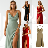 Sabine Cowl-Neck Slit Maxi Dress – view 5