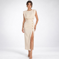 Lacey & Brooks | Seraphina Front-Slit Midi Dress